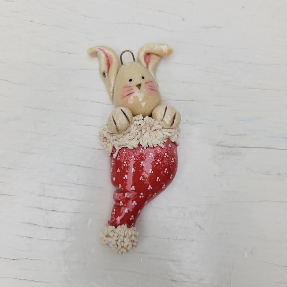 Vintage Christmas Ornaments Handmade Salt Dough Craft Set of 5 signed M.L. '89 - Picture 10 of 15